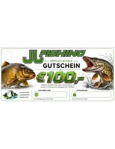 100€ JJ-fishing Geschenk Gutschein Einkaufsgutschein Angler Fischer-Gutscheine-JJ-Fishing