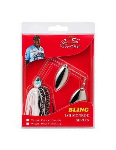 River2Sea Bling 1/2oz Spinnerbait Abalone Shad Sinking 14g Krautköder Hechtmagnet-Köder-JJ-Fishing