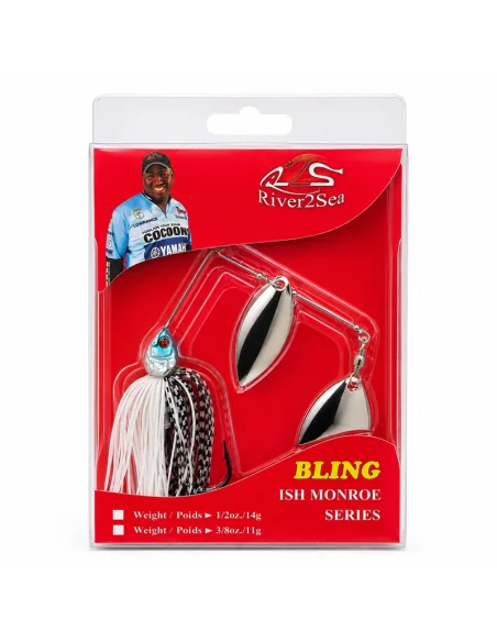 River2Sea Bling 1/2oz Spinnerbait Abalone Shad Sinking 14g Krautköder Hechtmagnet-Köder-JJ-Fishing