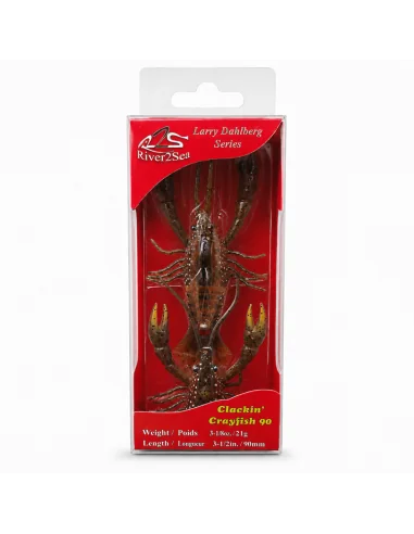 River2Sea Clackin Crayfish 90mm Krebs Brown Orange 18g Slow Sinking Barschmagnet Krautköder Edelkrebs-Blinker / Spinnköder-JJ...