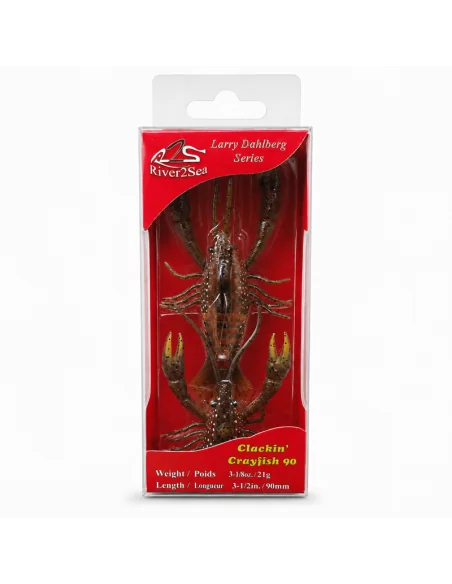 River2Sea Clackin Crayfish 90mm Krebs Brown Orange 18g Slow Sinking Barschmagnet Krautköder Edelkrebs-Blinker / Spinnköder-JJ...