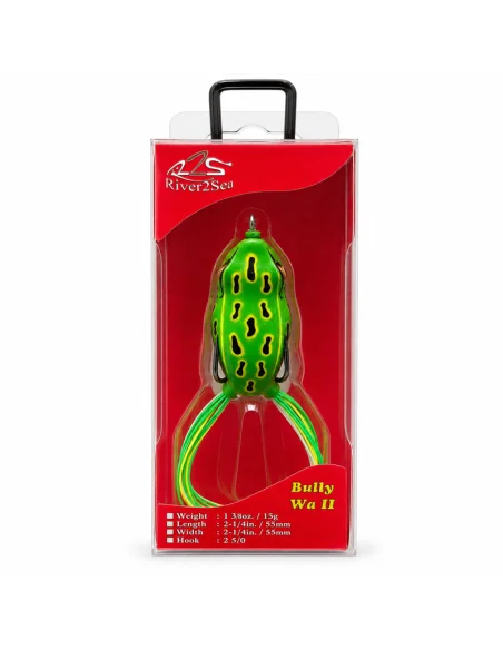 River2Sea Bully Wa 55mm Topwater Frog Leopard 16g Oberflächenfischen Krautköder Froschimitat-Gummifische / Gummiköder-JJ-Fishing