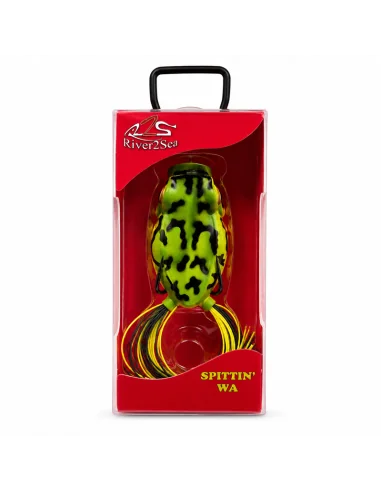 River2Sea Spittin Wa 70mm Topwater Frog Fire Belly 25g Popper Oberflächenfischen Krautköder Froschimitat-Köder-JJ-Fishing