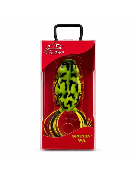 River2Sea Spittin Wa 70mm Topwater Frog Fire Belly 25g Popper Oberflächenfischen Krautköder Froschimitat-Köder-JJ-Fishing