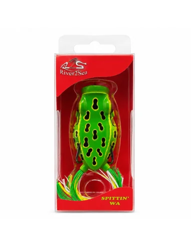 River2Sea Spittin Wa 70mm Topwater Frog Leopard 25g Popper Oberflächenfischen Krautköder Froschimitat-Köder-JJ-Fishing