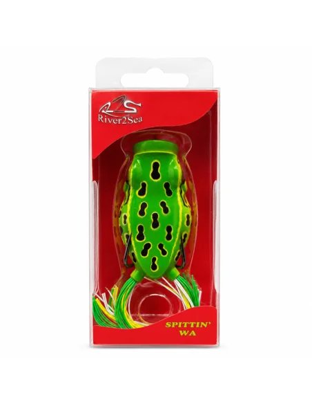 River2Sea Spittin Wa 70mm Topwater Frog Leopard 25g Popper Oberflächenfischen Krautköder Froschimitat-Köder-JJ-Fishing