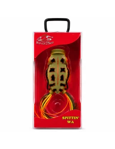 River2Sea Spittin Wa 55mm Topwater Frog Copper Green 16g Popper Oberflächenfischen Krautköder Froschimitat-Köder-JJ-Fishing