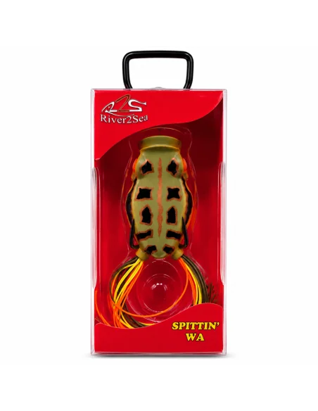 River2Sea Spittin Wa 55mm Topwater Frog Copper Green 16g Popper Oberflächenfischen Krautköder Froschimitat-Köder-JJ-Fishing