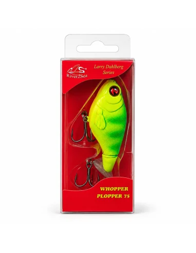 River2Sea Whopper Plopper 60mm Fire Tiger 6g Oberflächen Köder Das Original Hechtmagnet Topwater-Blinker / Spinnköder-JJ-Fishing