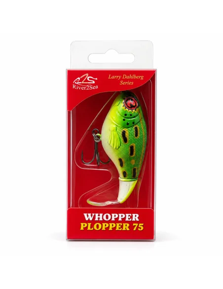 River2Sea Whopper Plopper 60mm Leopard Frog 6g Oberflächen Köder Das Original Hechtmagnet Topwater-Blinker / Spinnköder-JJ-Fi...