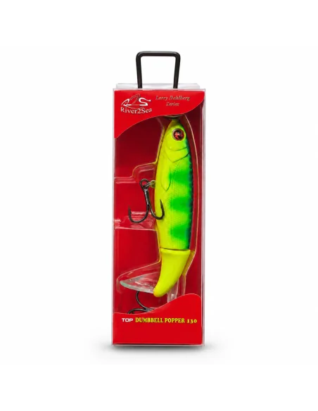 River2Sea Whopper Plopper 110mm Fire Tiger 28g Oberflächen Köder Das Original Hechtmagnet Topwater-Blinker / Spinnköder-JJ-Fi...