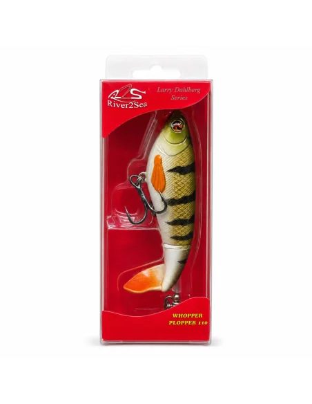 River2Sea Whopper Plopper 110mm Perca 28g Oberflächen Köder Das Original Hechtmagnet Topwater-Blinker / Spinnköder-JJ-Fishing