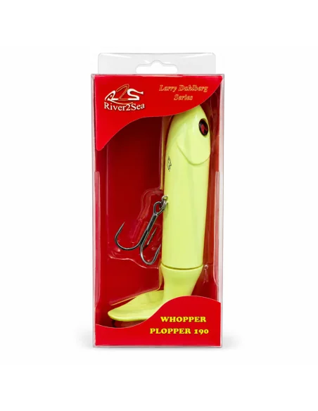 River2Sea Whopper Plopper 190mm Glow in the Dark Nachtleuchtend 78g Oberflächen Köder Das Original Hechtmagnet Topwater-Blink...