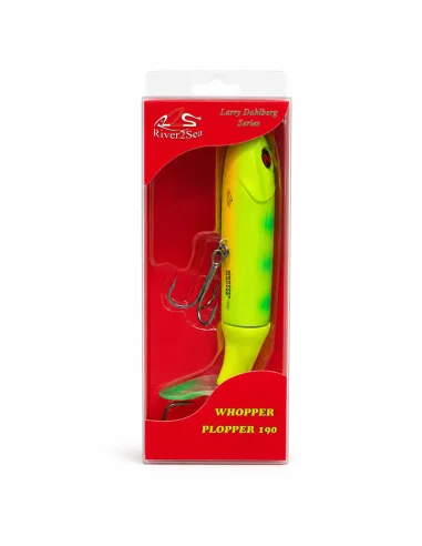River2Sea Whopper Plopper 190mm Fire Tiger 78g Oberflächen Köder Das Original Hechtmagnet Topwater-Blinker / Spinnköder-JJ-Fi...