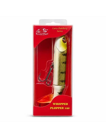 River2Sea Whopper Plopper 190mm Perca 78g Oberflächen Köder Das Original Hechtmagnet Topwater-Blinker / Spinnköder-JJ-Fishing