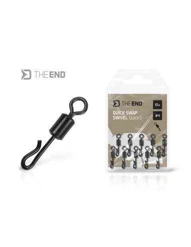 Delphin TheEND QuickS Quick Change Swivel Wirbel 10 Stück Größe 4-Swivels-JJ-Fishing