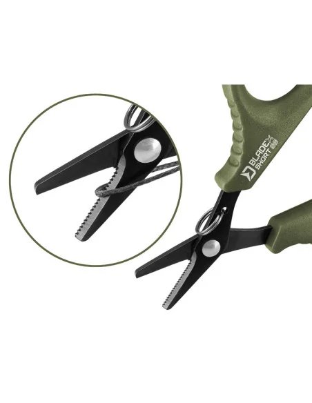 Delphin BladeX 9,5cm Short SS Scissors Geriffelte Schere Angelscheere Ultra Scharf-Angelzubehör-JJ-Fishing