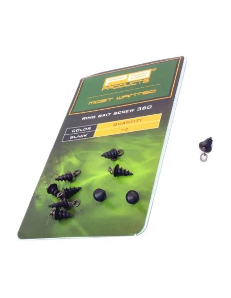 PB Products Ring Bait Screw 360 schwarz 10 Stück-Vorfachmaterial & Montage-Zubehör-JJ-Fishing