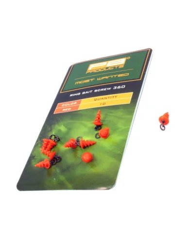 PB Products Ring Bait Screw 360 rot 10 Stück-Vorfachmaterial & Montage-Zubehör-JJ-Fishing