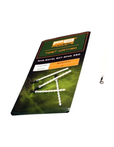 PB Products Ring Swivel Bait Spike 360 weiß 5 Stück-Vorfachmaterial & Montage-Zubehör-JJ-Fishing