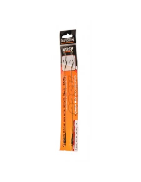 Mivardi EASY Camo 4 Classic Boilie Rig mit Swivel Karpfen Vorfach 2 Stk.-Endtackle-JJ-Fishing