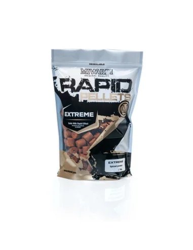 Mivardi Rapid Extreme Spiced Protein 4mm Pellet 1kg Drug For Carp Method Feeder-Köder-JJ-Fishing