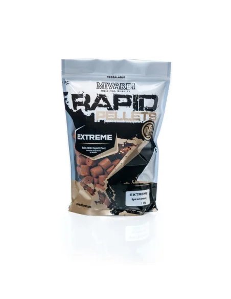 Mivardi Rapid Extreme Spiced Protein 4mm Pellet 1kg Drug For Carp Method Feeder-Köder-JJ-Fishing