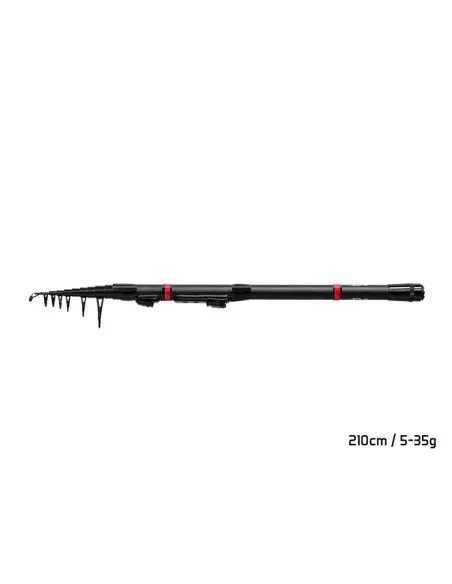 Delphin PocketROCKET 210cm 5-35g Teleskop Angelrute Extreme Kleines Packmaß Spinnrute Feeder Karpfen-Ruten-JJ-Fishing