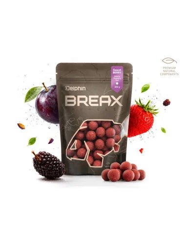 Delphin BreaX SweetBerry 20mm Plum - Mulberry - Erdbeere 300g Prämium Hook Baits Boilies-Köder-JJ-Fishing