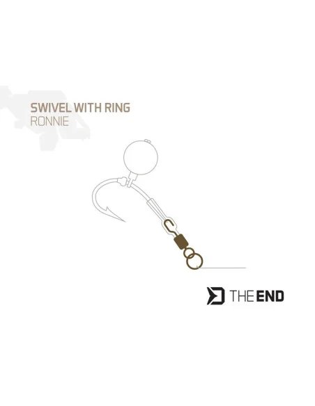 Delphin TheEND Ronnie 10 Stück Größe 6 13kg Wirbel mit Ring Ronni Rig Swivel-Endtackle-JJ-Fishing