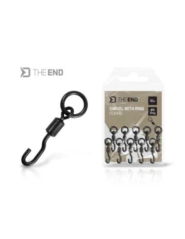 Delphin TheEND Ronnie 10 Stück Größe 6 13kg Wirbel mit Ring Ronni Rig Swivel-Endtackle-JJ-Fishing