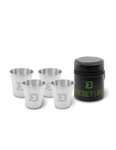 Delphin Reset XL Edelstahlbecher Set 4x 370ml Stainless Steel Cups mit Transporttasche-Outdoor-JJ-Fishing
