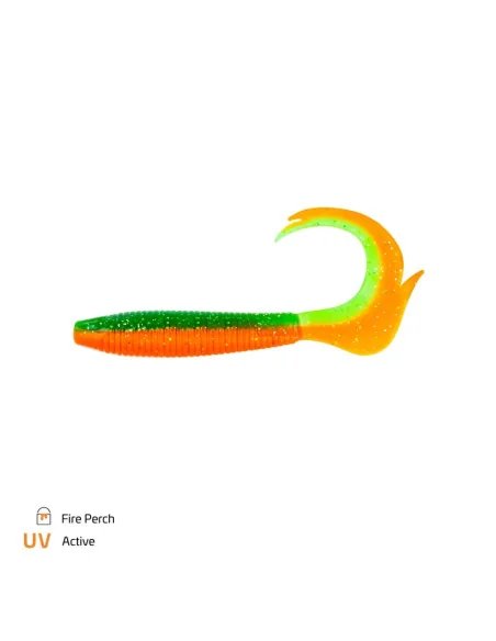 Zeck Fishing Drag-Tail 12cm Fire Perch 3 Stück Twister Big Fish-Gummifische / Gummiköder-JJ-Fishing