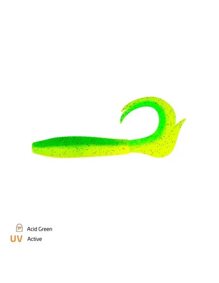 Zeck Fishing Drag-Tail 12cm Acid Green 3 Stück Twister Big Fish-Gummifische / Gummiköder-JJ-Fishing
