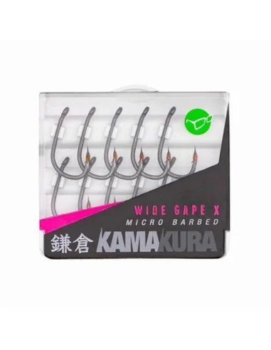 Korda Kamakura Wide Gape X 4 Micro Barbed 10 Stück Extra Scharf Angelhaken in Transportbox-Hook & Co-JJ-Fishing