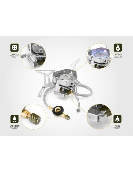 Delphin EXTERNA Gaskocher 2200W Camping Kocher kompakt-Angelzubehör-JJ-Fishing