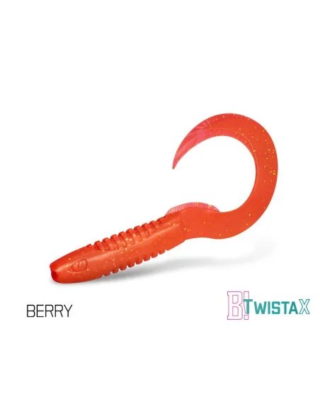 Delphin TwistaX Eeltail BERRY 6cm UV Active Twister Eel 5 Stück Gummifisch Spinnköder-Köder-JJ-Fishing