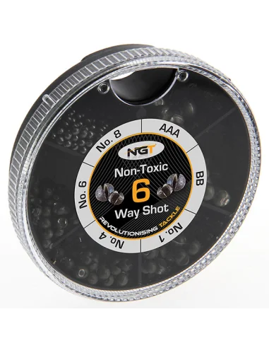 NGT 6 Way Non Toxic Split Shot Angelblei Bleischroot Bleiersatz-Blei-JJ-Fishing