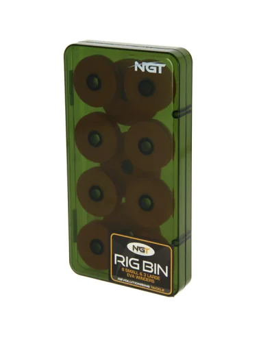NGT 8+3 Rig Winders Box Vorfachbox mit 11 EVA-Wicklern Karpfenangeln Vorfachbox Zig & Chod Rig-Tackle Boxen-JJ-Fishing