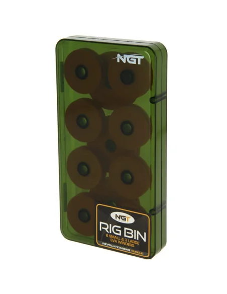NGT 8+3 Rig Winders Box Vorfachbox mit 11 EVA-Wicklern Karpfenangeln Vorfachbox Zig & Chod Rig-Tackle Boxen-JJ-Fishing