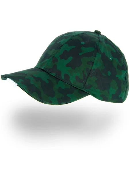 NGT Green Camo Cap LED, cap with built-in LED lighting-Caps & hoods-JJ-Fishing