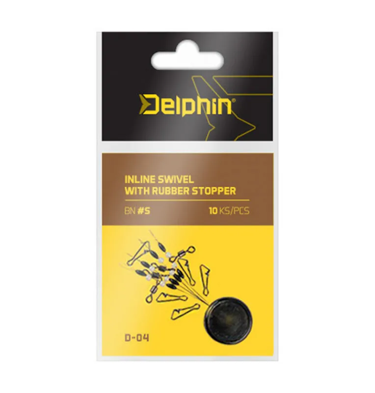 Delphin Inline Swivel with Rubber Stopper S Chod Rig Heli Rig Zig Rig-Vorfachmaterial & Montage-Zubehör-JJ-Fishing