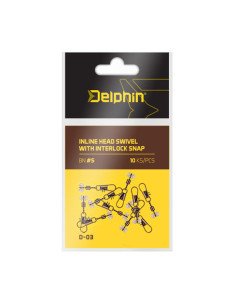 Delphin Inline Head Swivel für Feeder Runner Laufblei- und Schwimmermontagen-Swivels-JJ-Fishing