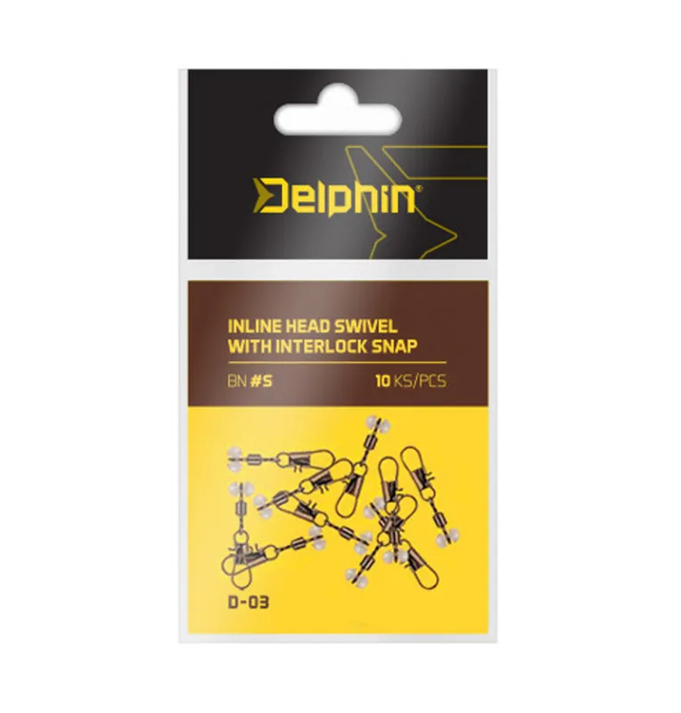 Delphin Inline Head Swivel für Feeder Runner Laufblei- und Schwimmermontagen-Swivels-JJ-Fishing