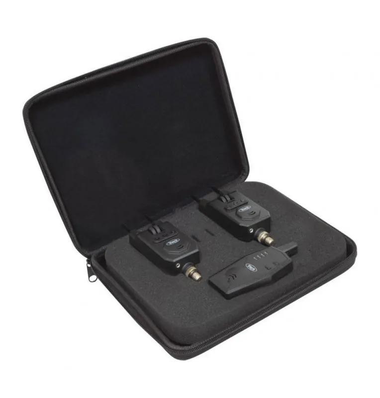 York Funkbissanzeiger Set 2+1 mit Case Bite Alarm Carp-Bissanzeiger & Bobbins-JJ-Fishing