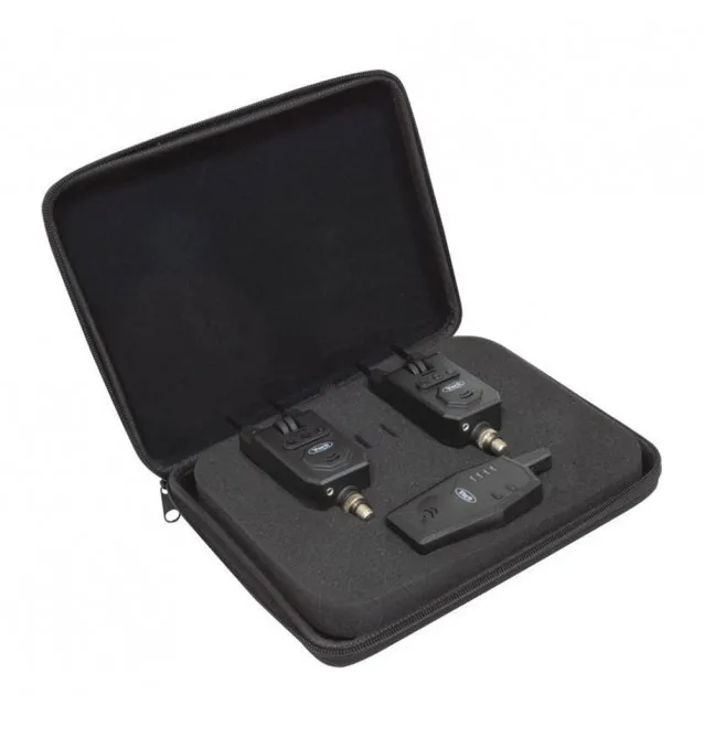 York Funkbissanzeiger Set 2+1 mit Case Bite Alarm Carp-Bissanzeiger & Bobbins-JJ-Fishing