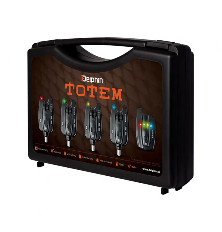 Delphin 2+1 Totem Bissanzeiger Set mit Koffer-Bissanzeiger & Bobbins-JJ-Fishing