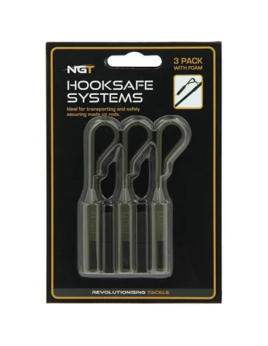 NGT Hooksafe System 3 Stück Grün Angelruten Schutz Angelhaken Karpfenangeln-Rutenzubehör-JJ-Fishing