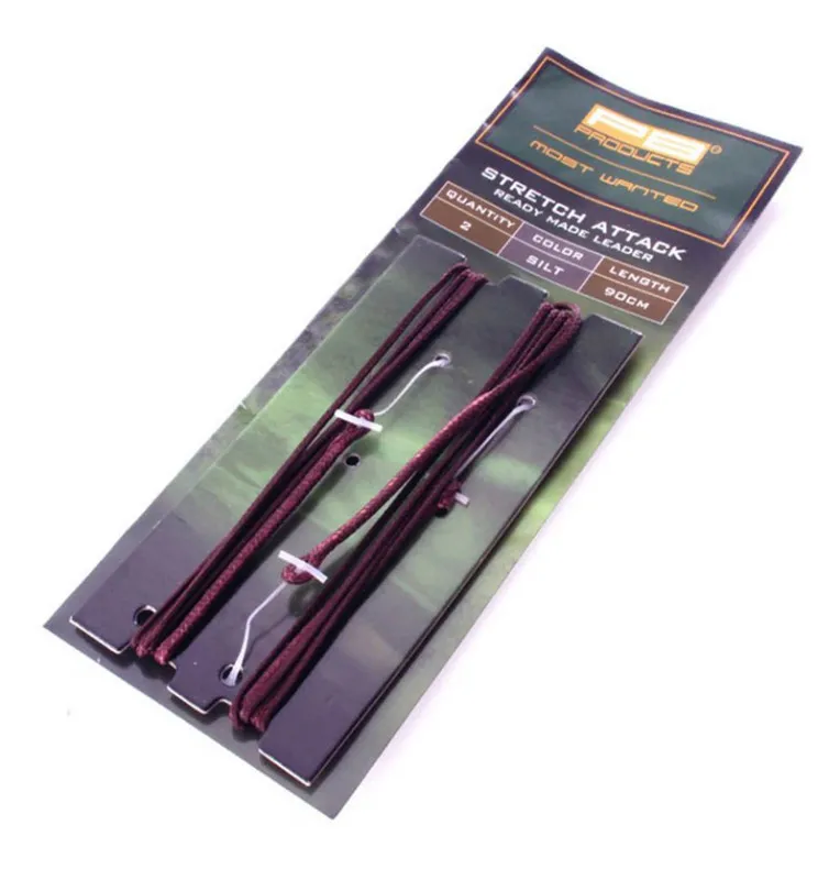PB Products Stretch Attack Ready Made Leader 2 Stück Silt 90cm-Leader & Leadcore-JJ-Fishing
