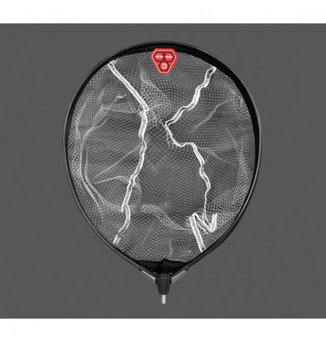 Delphin ATM Floaty Nylo Vario Swiveling Round Feeder Landing net head nylon net 50x40cm-Landing net & landing net accessories...